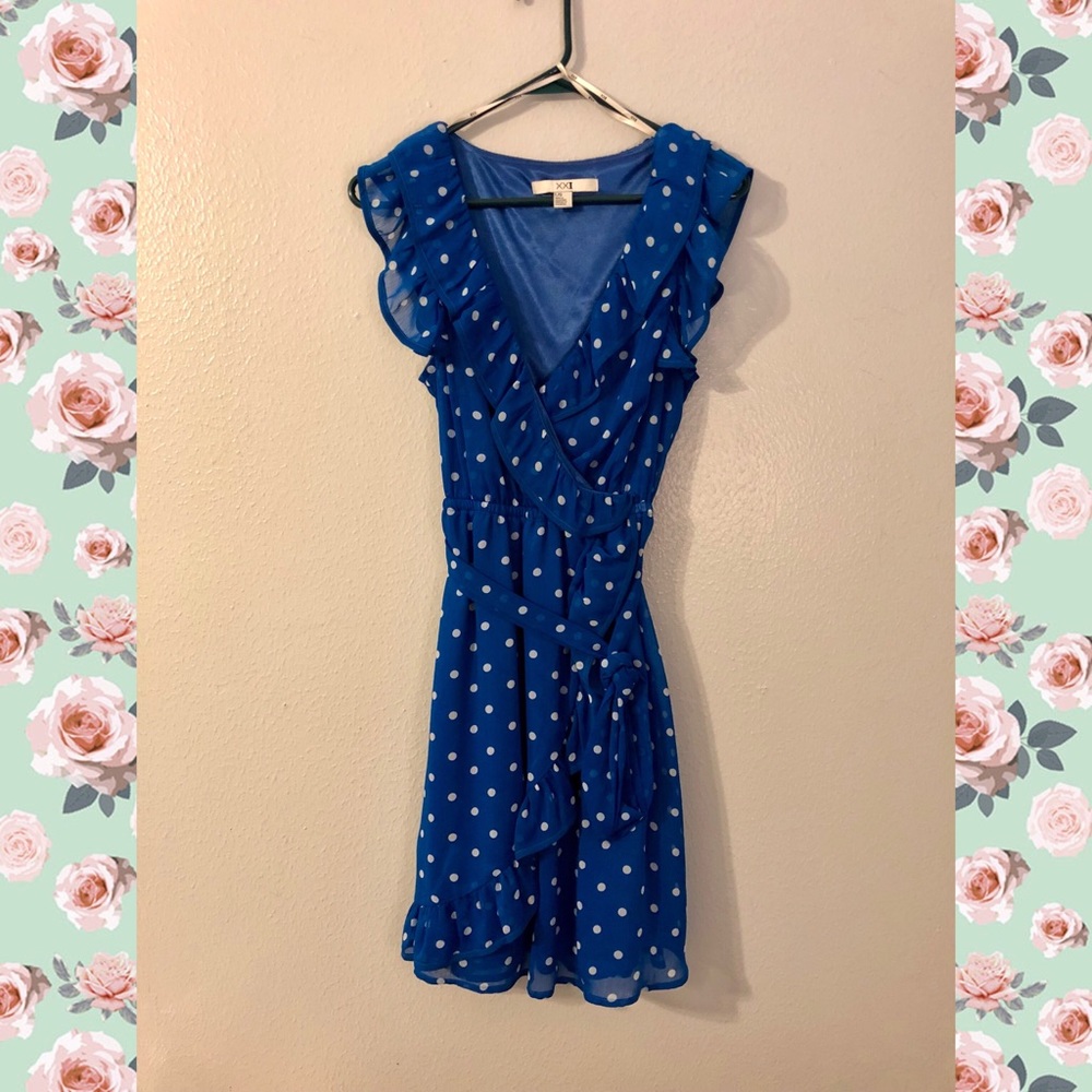 Blue polka dot dress